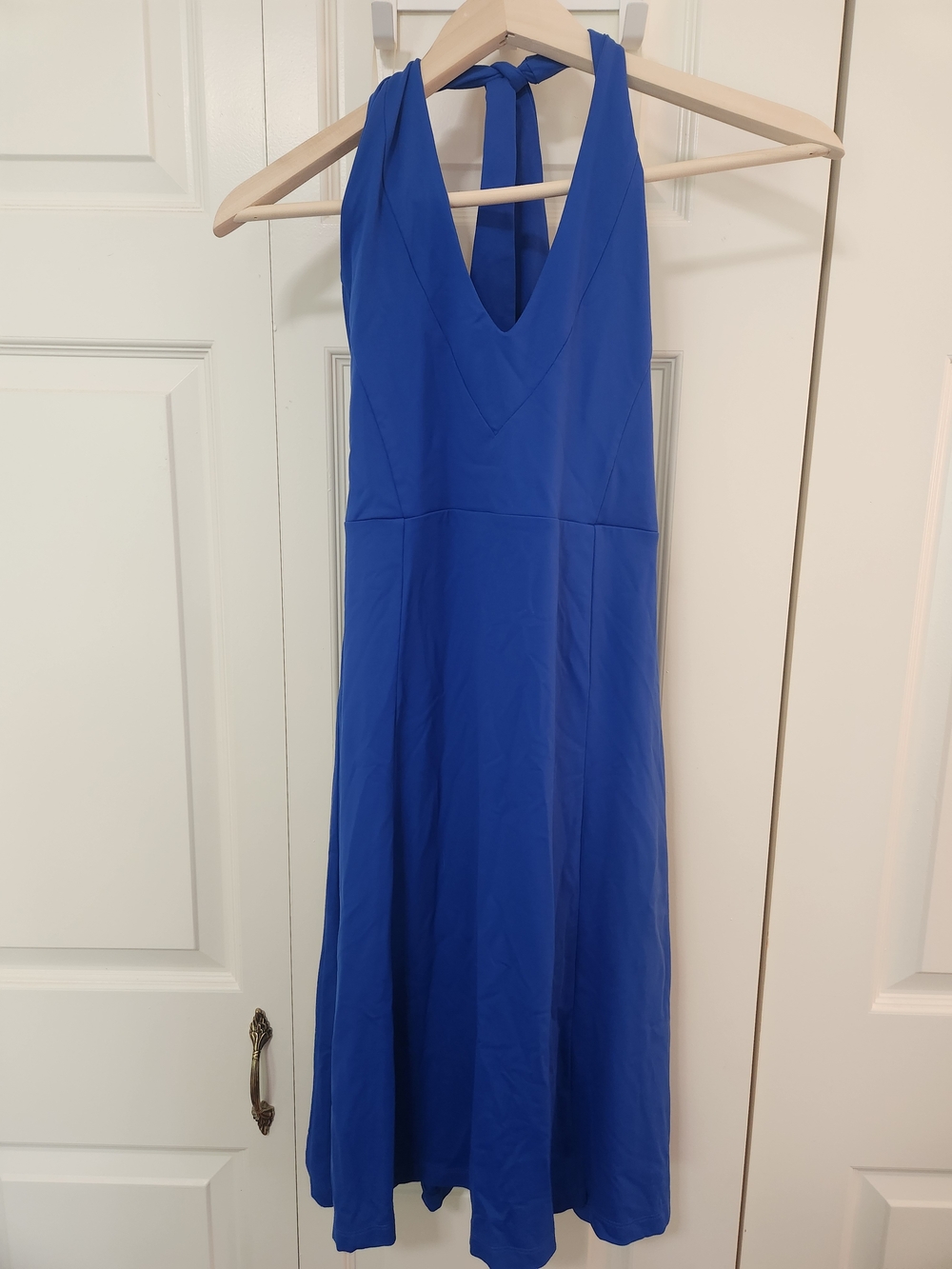 Patagonia Cobalt Blue halter-back Midi Dress Tennis Outdoors Hiking Athleisure